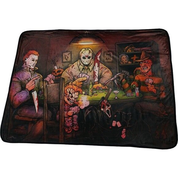 New Slashers Jason Michael Fleece Gift Throw Blanket Chucky Freddy Horror Movies - Picture 2 of 2